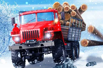 image bg Lái xe tải Đường tuyết